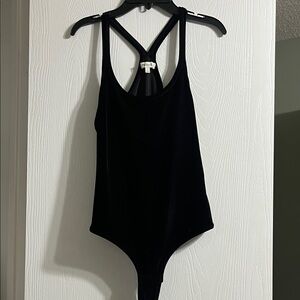Madewell Black Velvet Leotard